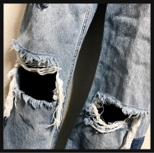ご購入者様決定꒰ZARA TRF DENIM꒱ハイウエスト ダメージデニムパンツ ジーンズ