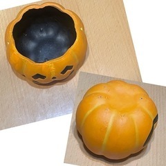 かぼちゃ型の陶器入れ物 今ならハロウィンデザインバケツもプレゼントの画像