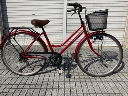 【26インチ自転車】6段変速付き　前かご、ライト新品❗️若林自転車　唐崎店　SALE中❗️