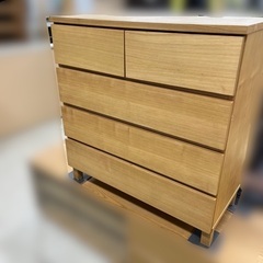 J1759 廃番 希少デザイン 良品計画 タモ材チェスト 4段チェスト MUJI