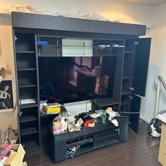 プロジェクタースクリーン稼働電動式棚付き