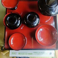 お食い初め　ひな祭り　漆塗り　お盆　お椀　骨董品　食器　骨董品　