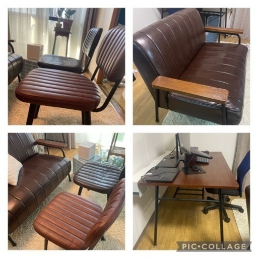 ダイニングテーブル、ソファ、イス2脚　セット売り