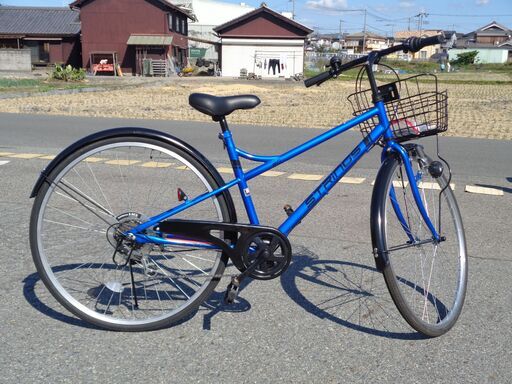 STRINGS 27インチ 6速 軽快車 青黒 (154)