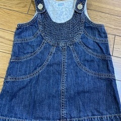 ハッカベビー 80 デニム ワンピース オールシーズン