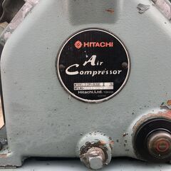 群馬県内無料配送　日立 ベビコン エアーコンプレッサー 200V 2.2P-9.5V 50Hz 2.2Kwモーター　三相　実働品の画像