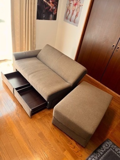 ニトリのソファベッド(収納付き)