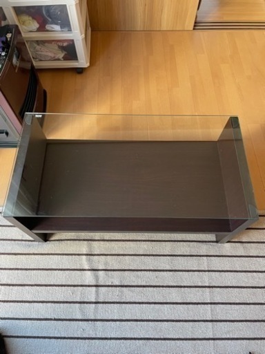 ローテーブル ガラステーブル ウッド調 ブラウン オシャレ お洒落 ３万円で購入品