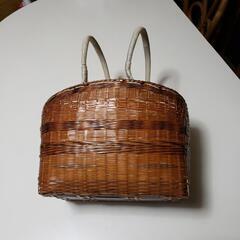 竹かご　買い物かごの画像