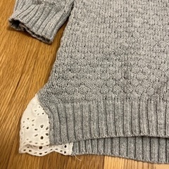 キムラタン　80サイズ　グレー　コットン編みボタンカーディガン　子供服の画像
