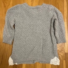 キムラタン　80サイズ　グレー　コットン編みボタンカーディガン　子供服の画像