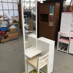 ドレッサー メイク台 姿見ドレッサー  白　展望株式会社　