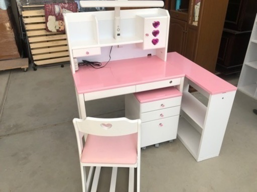 ニトリ 組み合わせデスク ルミエ ジュニアデスク ピンク×白