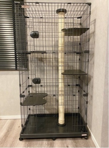 キャットケージ　ワイド　3段　爪研ぎ付き