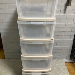5段プラスチック収納ケース