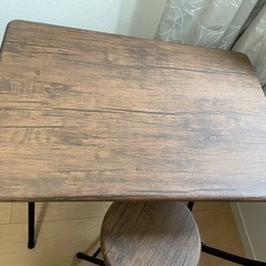 折りたたみ デスク & チェア セット 木目調の画像