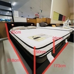 [キングサイズ】ベッド　マットレス付き　収納付　美品🤩の画像