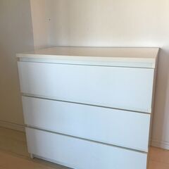 MALM マルム チェスト（引き出し×3）, ホワイト, 80x...