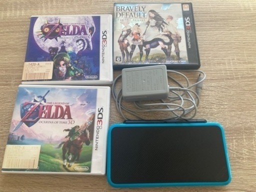 Newニンテンドー2DS LL 【ブラック×ターコイズ】ソフト3つ付属