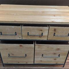 アンティーク　ウッド引出収納ラックの画像