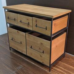 アンティーク　ウッド引出収納ラックの画像