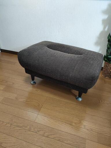 ブラウン布ソファー　オットマン　スツール　足取り外し