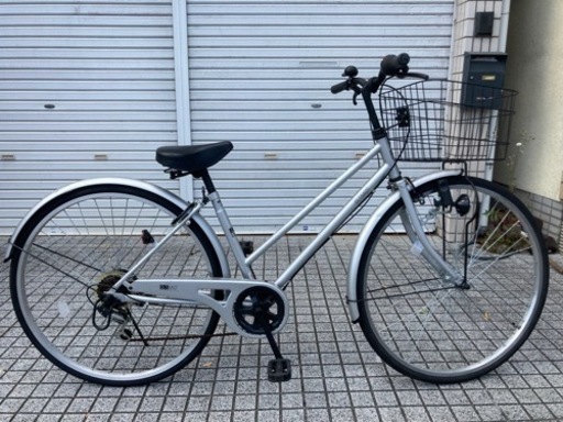 【27インチ自転車】6段変速付き　美品❗️大きめ前かご使用　スペアキーあり　若林自転車　膳所店　SALE中❗️