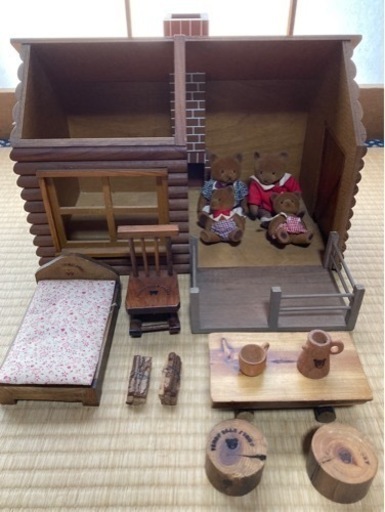 テディベア　ストーリー　ログハウス　小物　ドールハウス　シルバニア