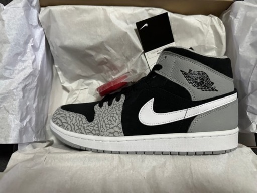 新品未使用 2022 エアジョーダン1 MID SE エレファントトゥ size10  黒タグ付き 付属換え紐あり