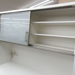 美品！大型キッチンボード 白エナメル 木目調 幅140㎝ Nポスティア 