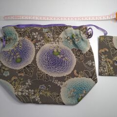 【ハンドクラフト】４品　着物生地の巾着と小物入れの画像