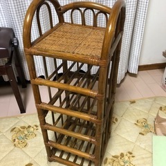 スリッパ収納棚　籐製