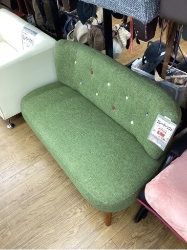 KJ-110【新入荷　リサイクル品】2シーターソファ　グリーン