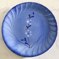 和皿　青　花柄　二枚セットの画像
