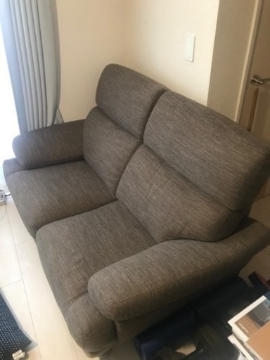 ニトリ　ダークモカ　2人用布張りソファ (NポケットA13 DR-DMO)