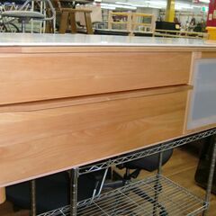 R222 Hot'ta Woody トップ人工大理石 ローボード、テレビボード、幅140cm Used/美品
