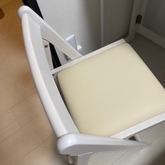 【値下げ】折りたたみデスク＆チェア(幅70×奥行45×高さ69.5cm・ホワイトウォッシュ)の画像
