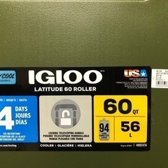 受付終了　未使用　IGLOOクーラーボックス 56Lハンドル・キャスター付きの画像