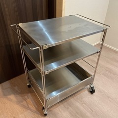 値下げ　無印良品 ステンレスユニットシェルフワゴン 