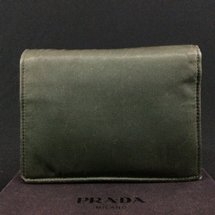 PRADA プラダ モスグリーン コンパクト折財布 カードケース付き オールド アンティーク レトロの画像
