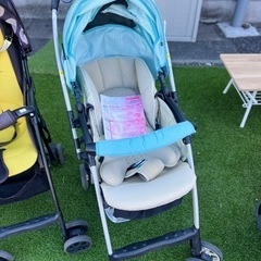 【Aprica】ベビーカー　良品　ベビーブルー