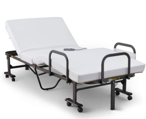 アイリスオーヤマ ベッド 電動リクライニングベッド 折りたたみ ボタン操作かんたん 介護ベッド