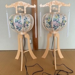 灯籠　白　2脚一対セット　美品　現状渡し