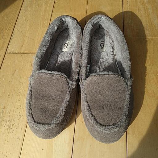 UGGグレーモコモコロファー23センチ