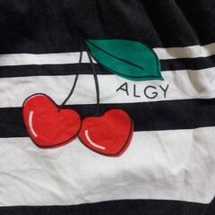 【キッズ】150㎝    ALGY スカート さくらんぼ ボーダー ショート 服 女の画像