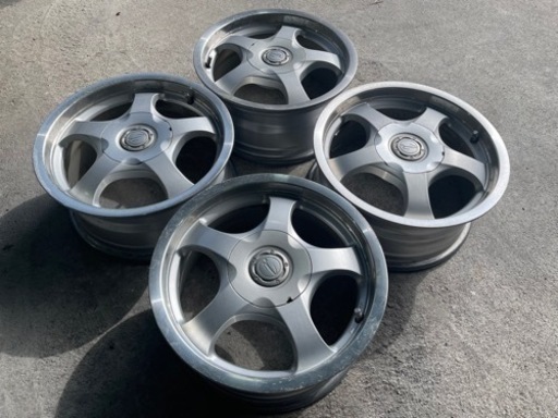 ワ）希少マルチ BRIDGESTONE ブリヂストン アルミホイール 15インチ 6.5J +45 4H-PCD114.3／5H-PC