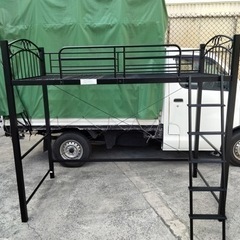 ロフトベッド　黒　アイアン　オシャレ　1618