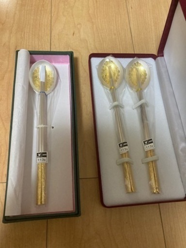 韓国　スプーン、箸　純銀製　113g 3セット