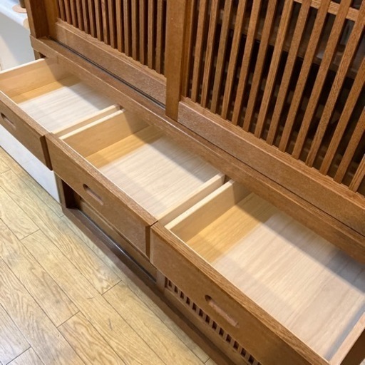 ⭐️国産日本製⭐️大川家具  2面食器棚 天然木 無垢材 タモ材　和モダンstyle