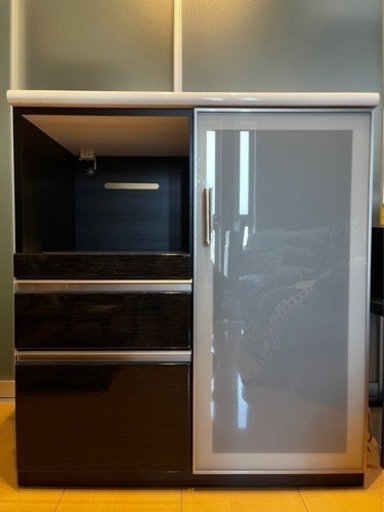 【中古】【ニトリ】カウンター(Nポスティア 90 BK）※値下げしました！　※食器棚